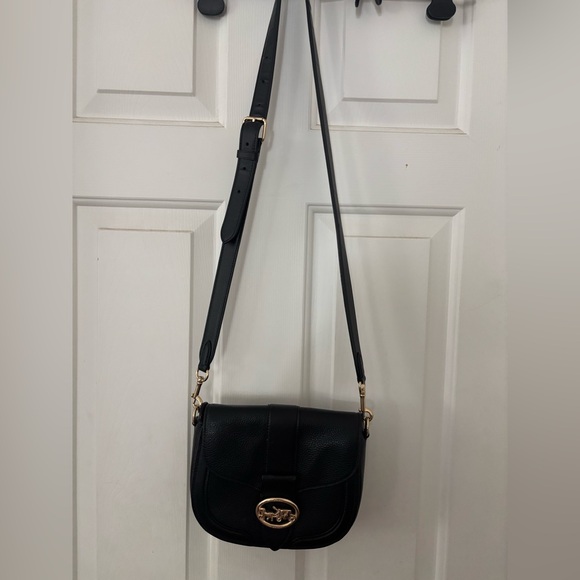 Coach Black Crossbody Bag with Gold Accents - Picture 1 of 5